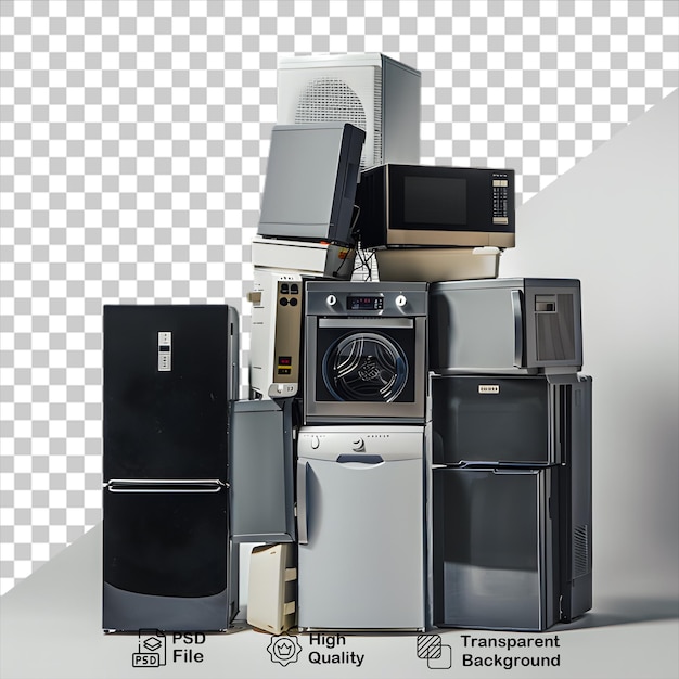 PSD a collection of kitchen appliances isolated on transparent background