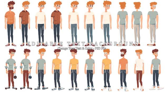 PSD collection of male characters poses