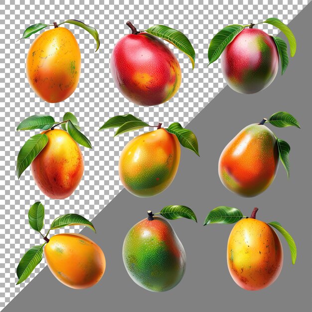 PSD collection of mangos transparent background