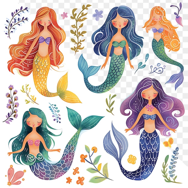 PSD a collection of mermaids including mermaids and mermaids