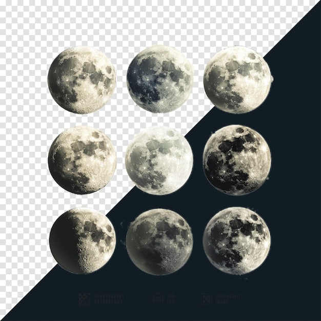 collection of moon images of various types without HD quality background