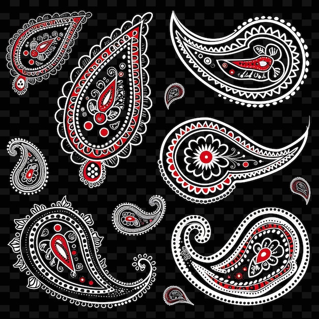 PSD a collection of patterns including red and white black and white with a design that sayss x