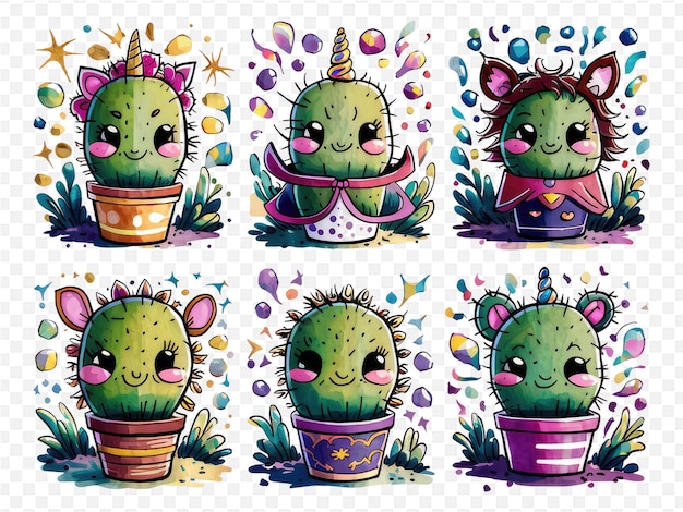 a collection of pictures of a green frog with a pot of flowers and a cat