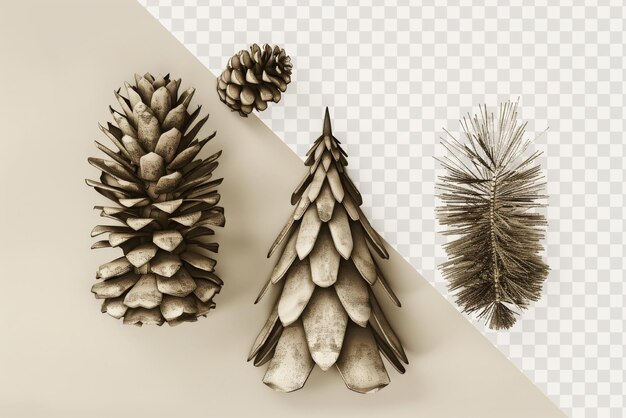 PSD a collection of pine cones and a picture of a pine cone