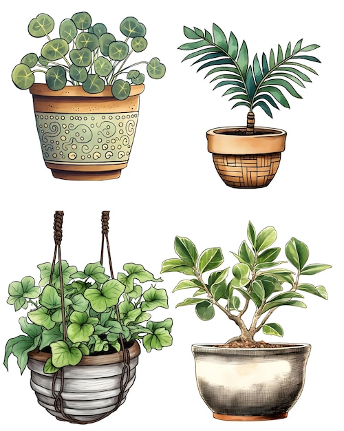 Collection of plant pots