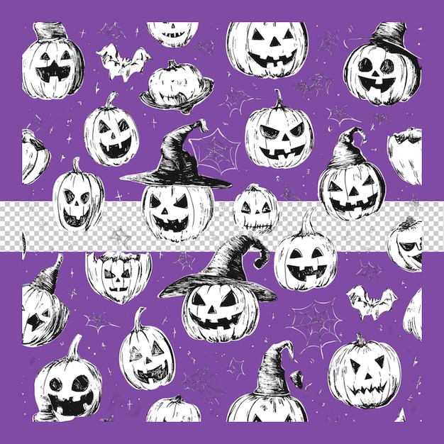 Collection of spooky halloween patterns