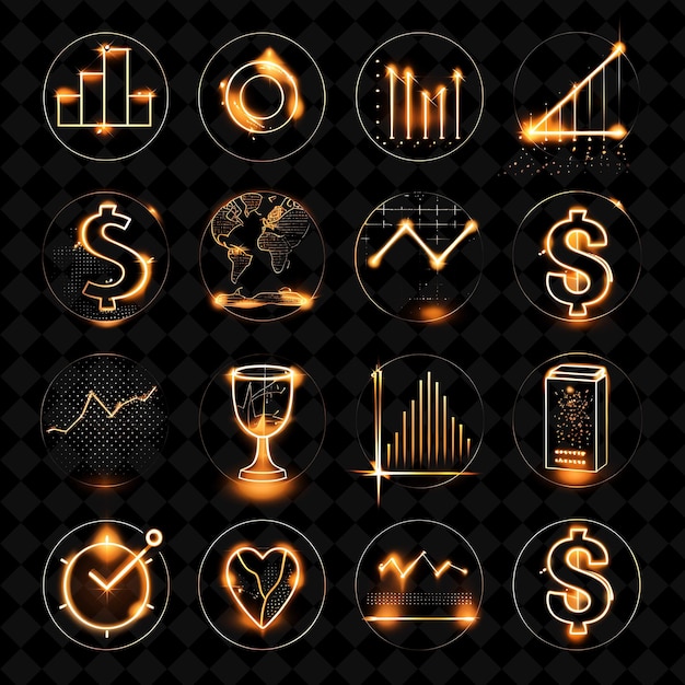 PSD a collection of symbols including a sign that says financial and financial