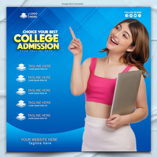 College Admission open poster design template