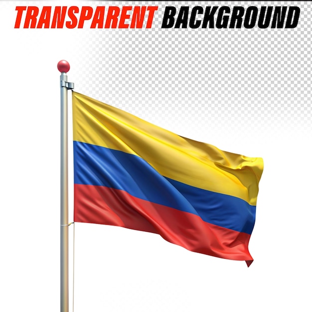 Colombia 3D flag with realistic texture