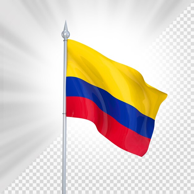 PSD colombia flag 3d render 