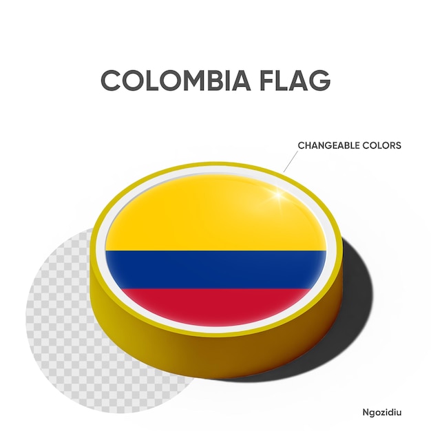 Colombia flag on circle podium