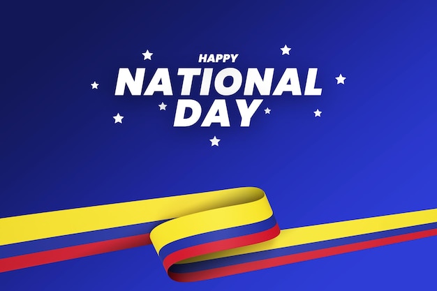 Colombia flag design national independence day banner editable text and background