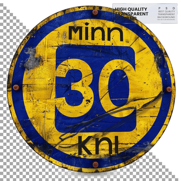 PSD colombian sign minimum speed limit 30 khmu png on isolated transparent background