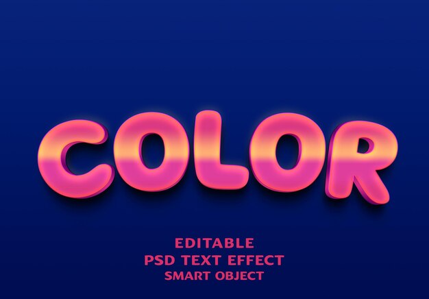 Color 3d text effect design