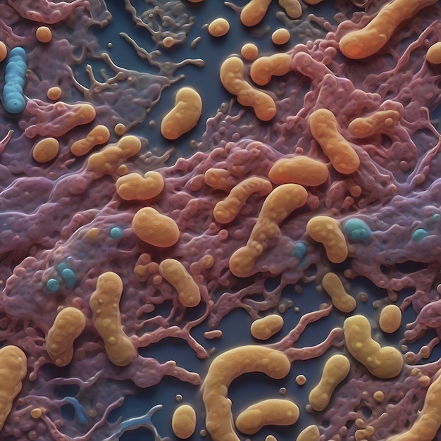 PSD color bacteria painting background aigenerated