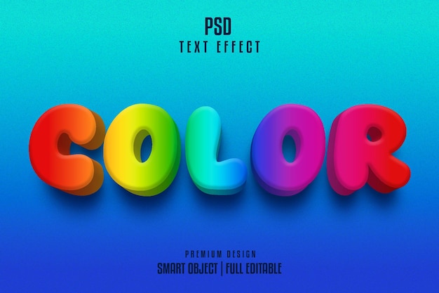 Color editable 3d text effect