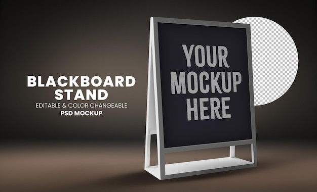 Color Editable chalkboard for restaurant mockup Isolated on alpha layer