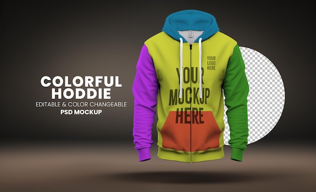 Color Editable Hoddie mockup Isolated on alpha layer