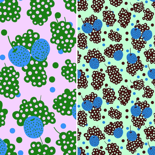 the color of the flowers is from the blueberry and the green dots are in the background