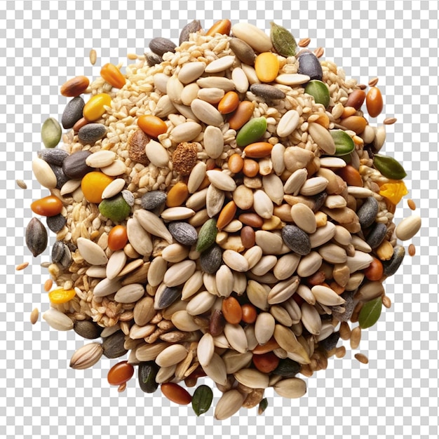 PSD color mix seeds isolated on transparent background