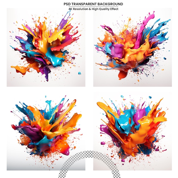 Color paints splashes isolated on a white background