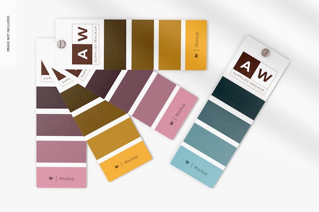 Color Palette Cards Mockup Top View