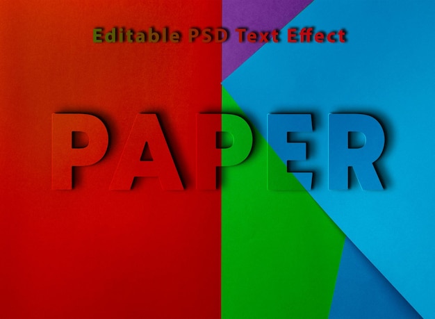 Color paper text effect recycled paper text effect