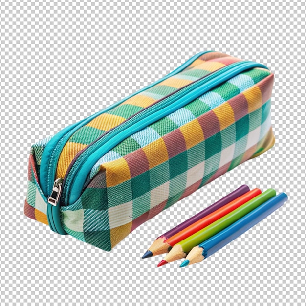 PSD color pencils in a colored plant print hand bag