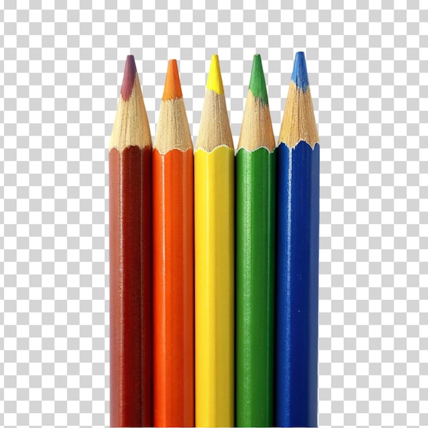 Color pencils isolated on Transparent background