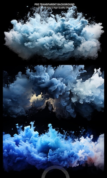 color splashes of ink in water isolated on Transparent background