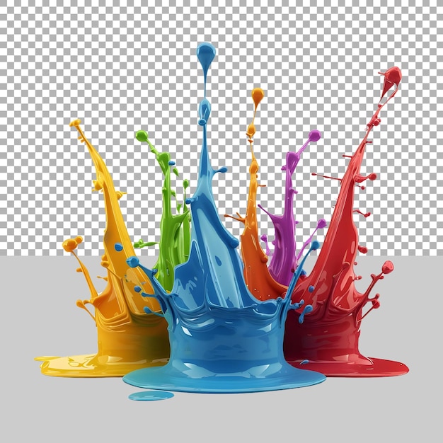 Color Splashes on Transparent background Ai Generated