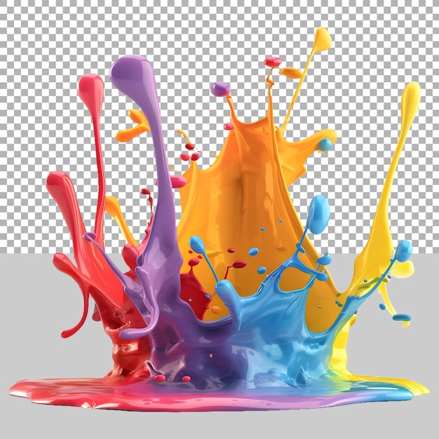 Color Splashes on Transparent background Ai Generated