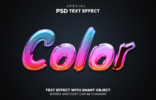 Color text effect editable smart object