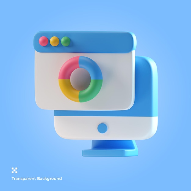 Color wheel 3d icon illustration