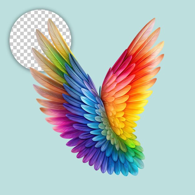 Color Wings on transparent background