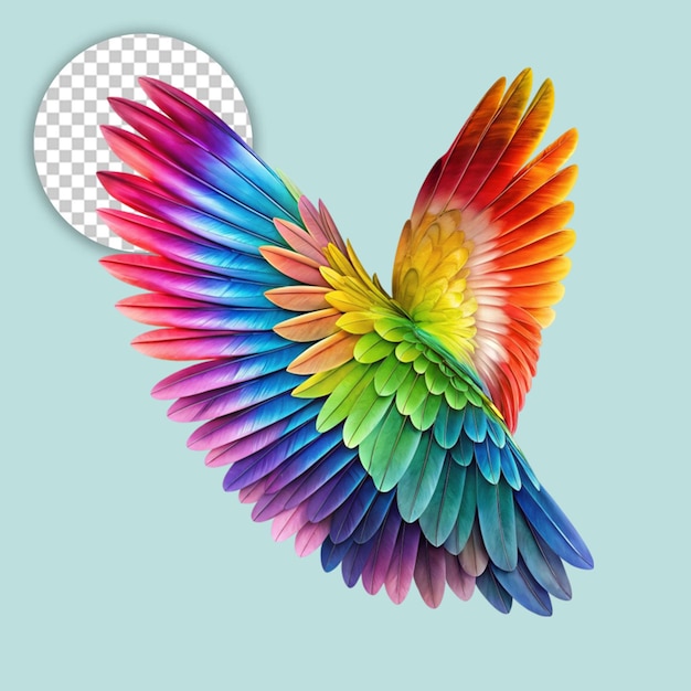 Color Wings on transparent background