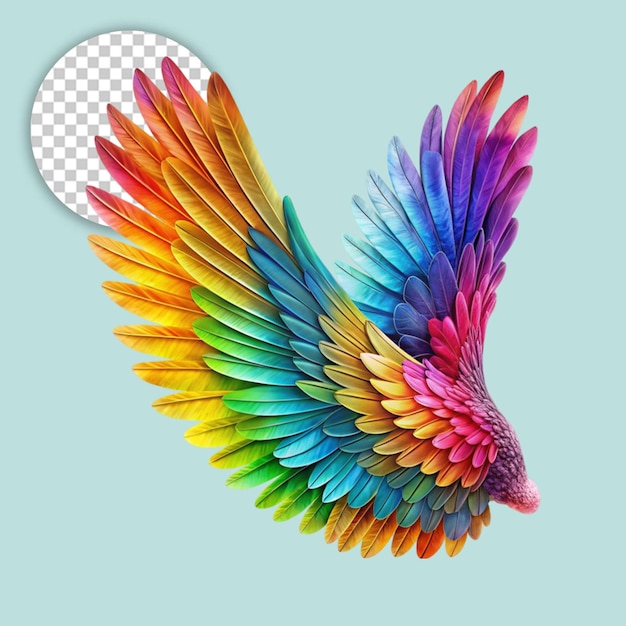 Color Wings on transparent background