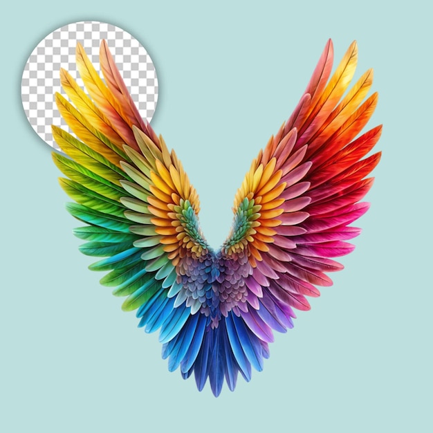 Color Wings on transparent background