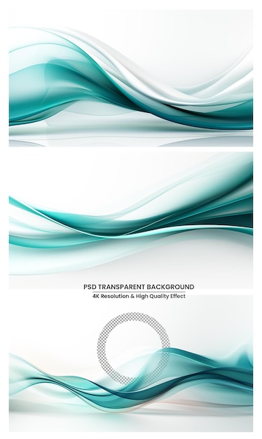 Colored light wave on white Transparent background