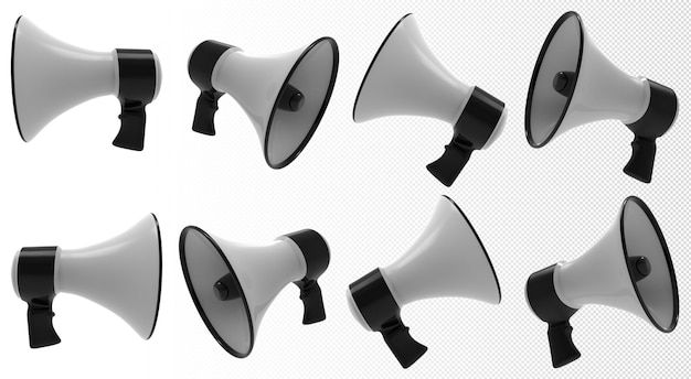 Colored megaphone on transparent background