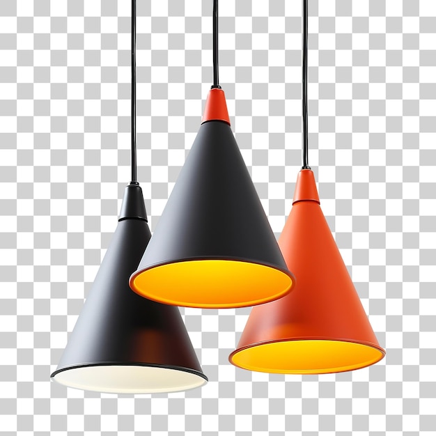 Colored modern ceiling lamp isolated on transparent background PNG