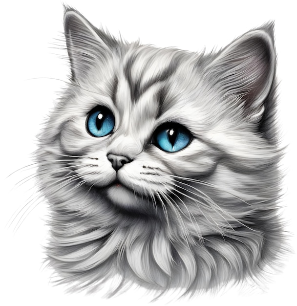 Coloredpencil sketch of a Munchkin cat AiGenerated