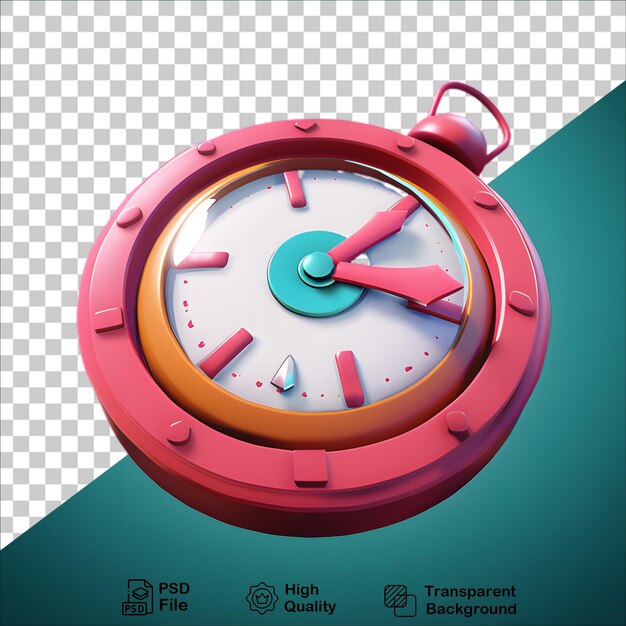 PSD colorful 3d cartoon alarm clock illustration