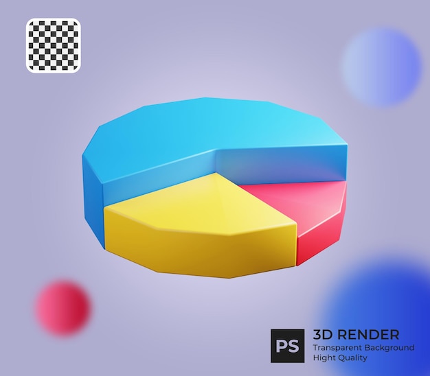 Colorful 3D pie chart for your Business reports and financial data presentation