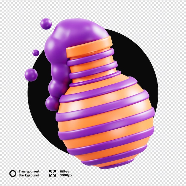 Colorful 3D Poison Bottle with Halloween Theme