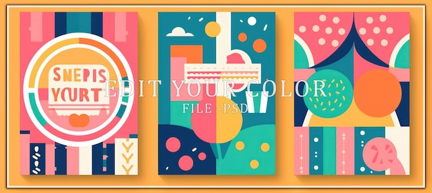 PSD colorful abstract geometric pattern design