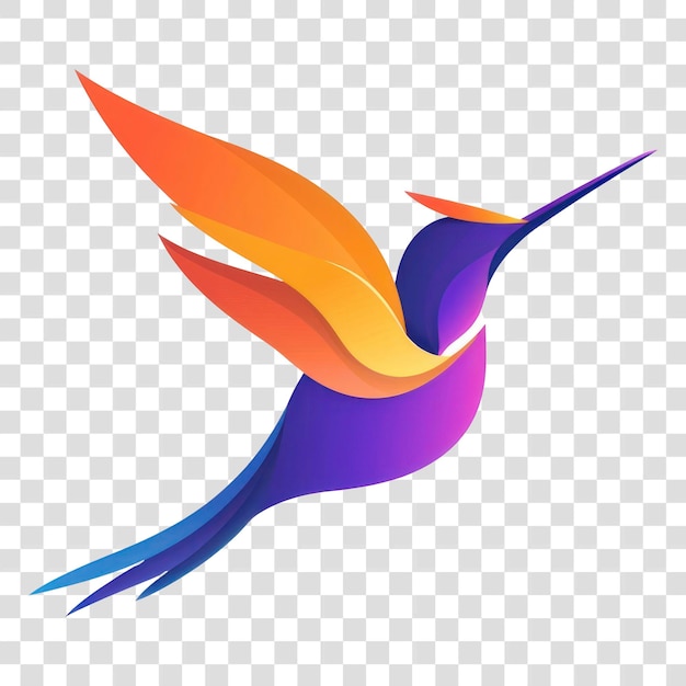 Colorful abstract hummingbird illustration