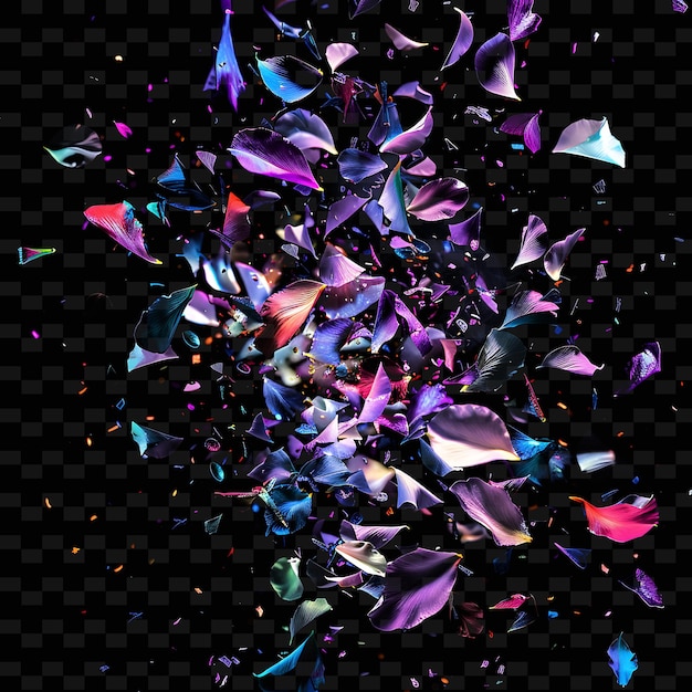 a colorful abstract object is shown with a black background