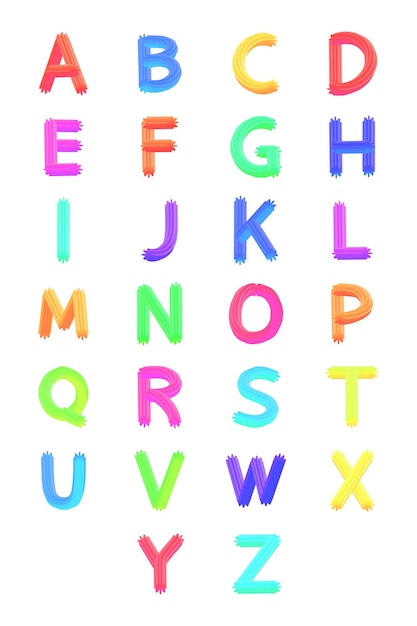 PSD a colorful alphabet with the letters l on it