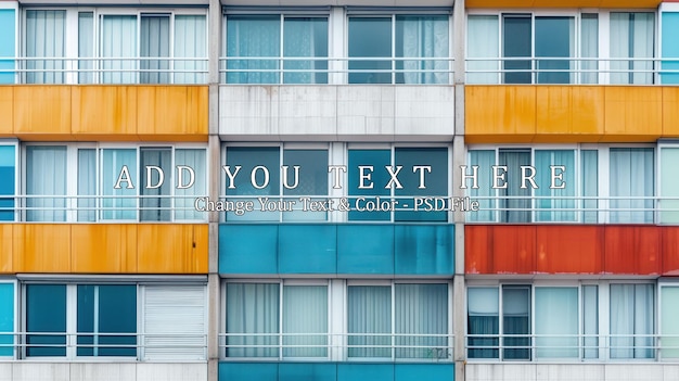 PSD colorful apartment building facade